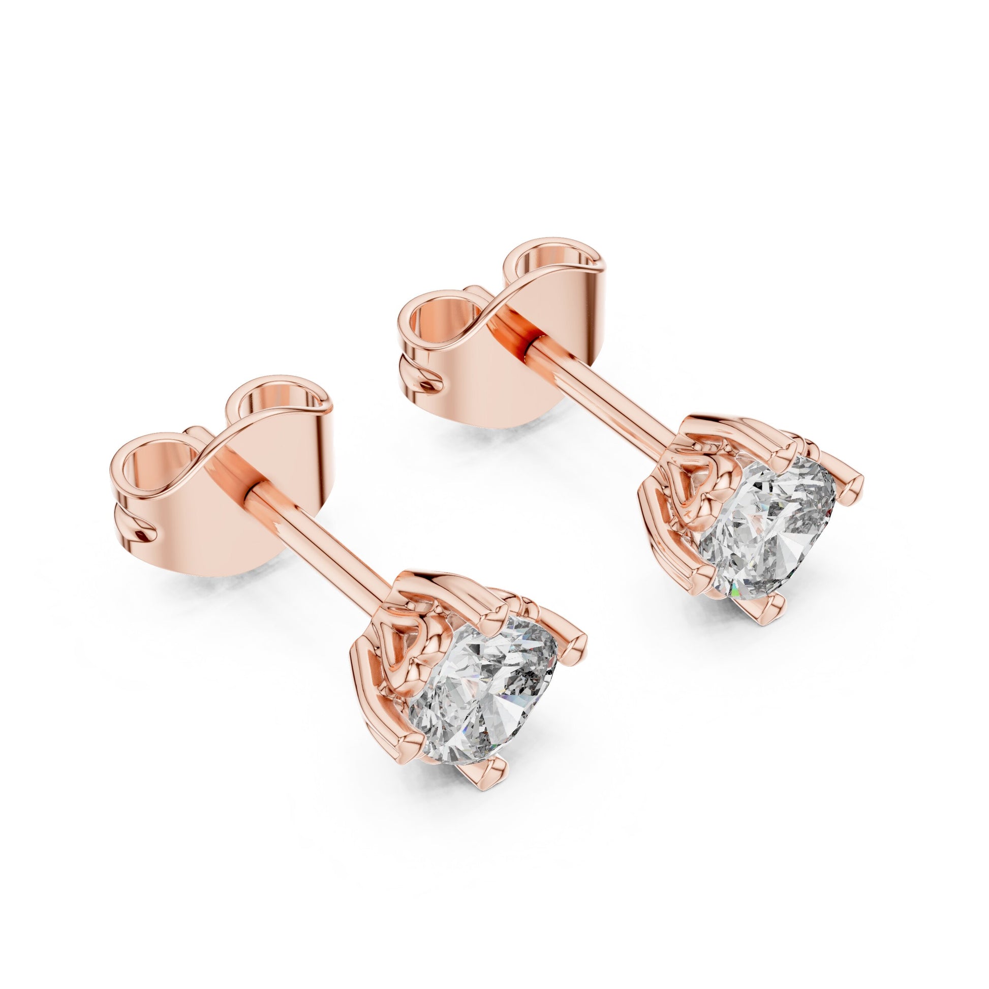 Round Stud Lab Grown Diamond Earrings