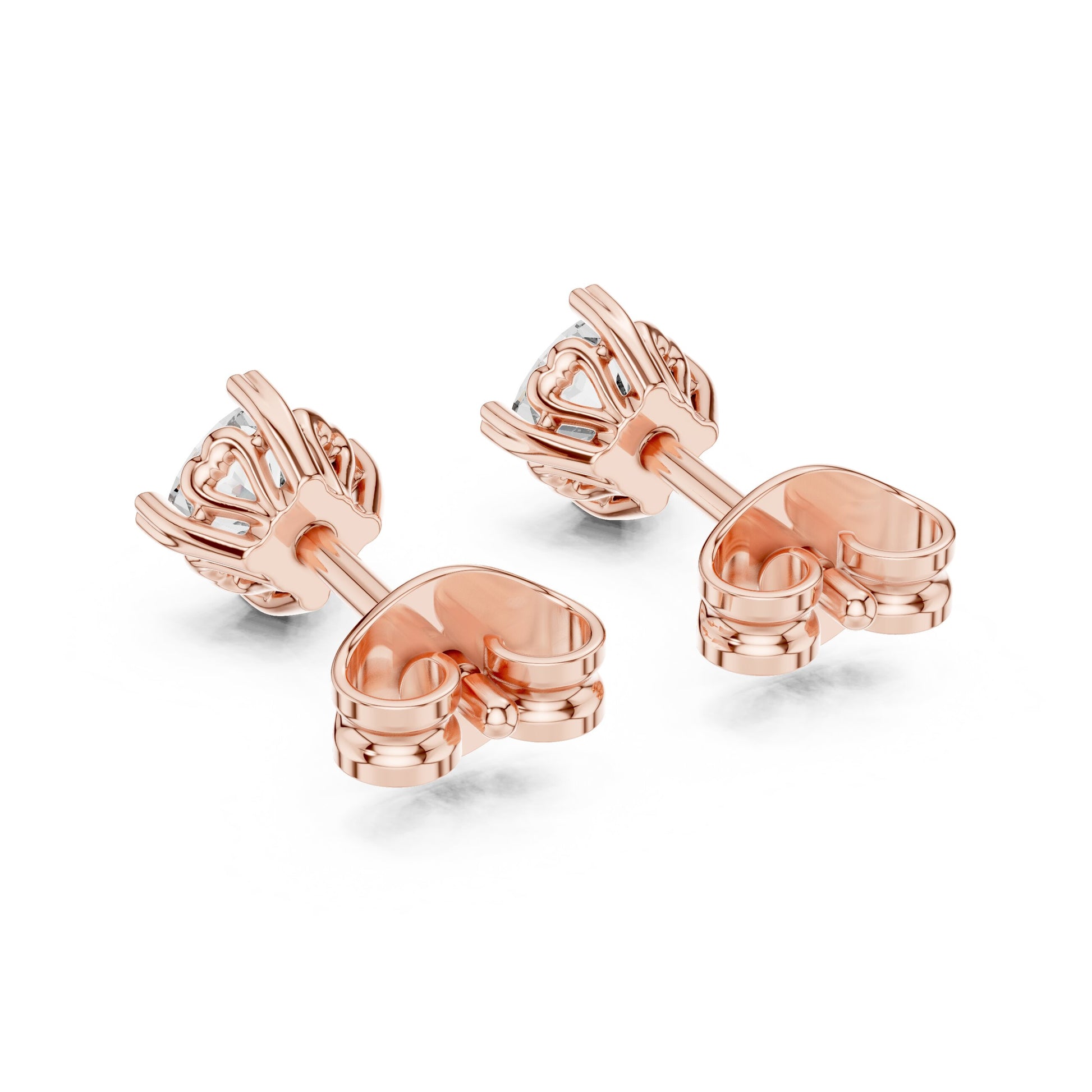 Round Stud Lab Grown Diamond Earrings