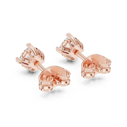 Round Stud Lab Grown Diamond Earrings