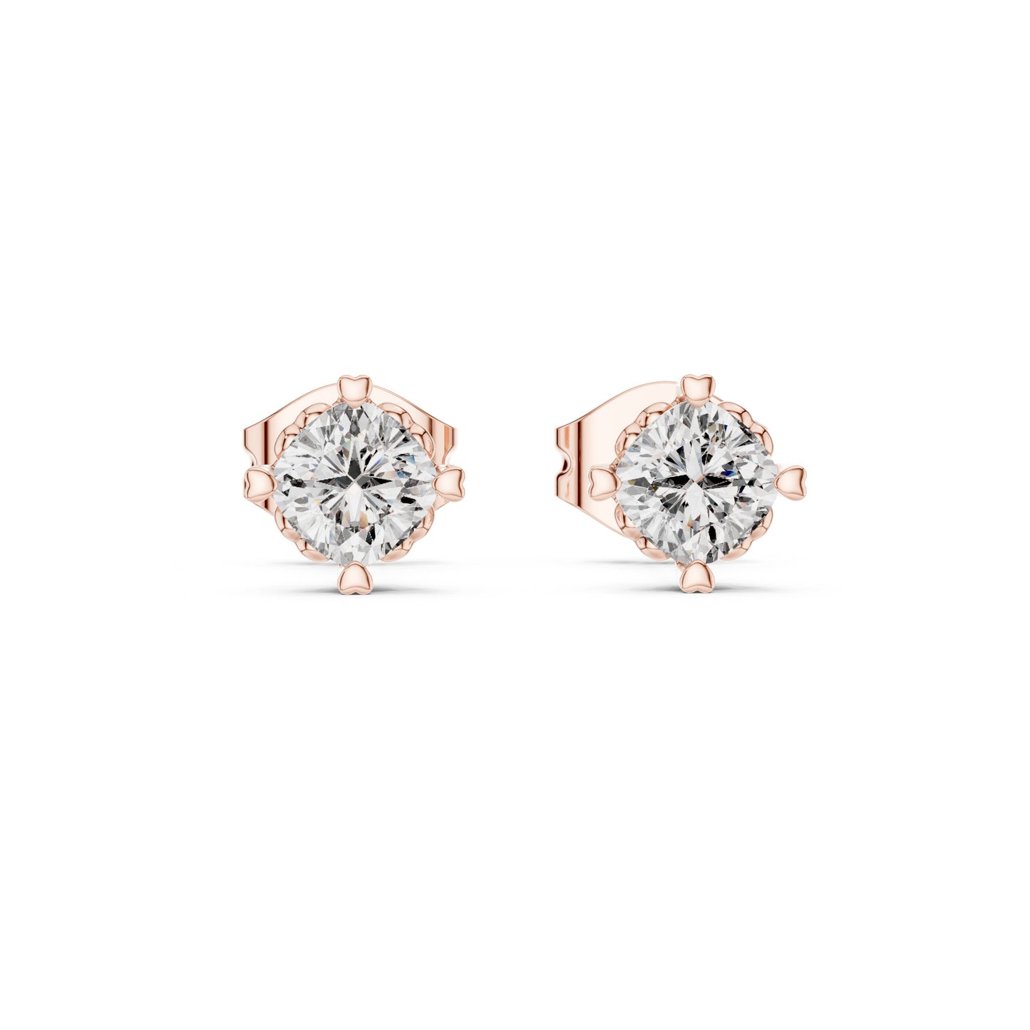 Round Stud Lab Grown Diamond Earrings