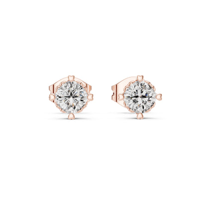 Round Stud Lab Grown Diamond Earrings