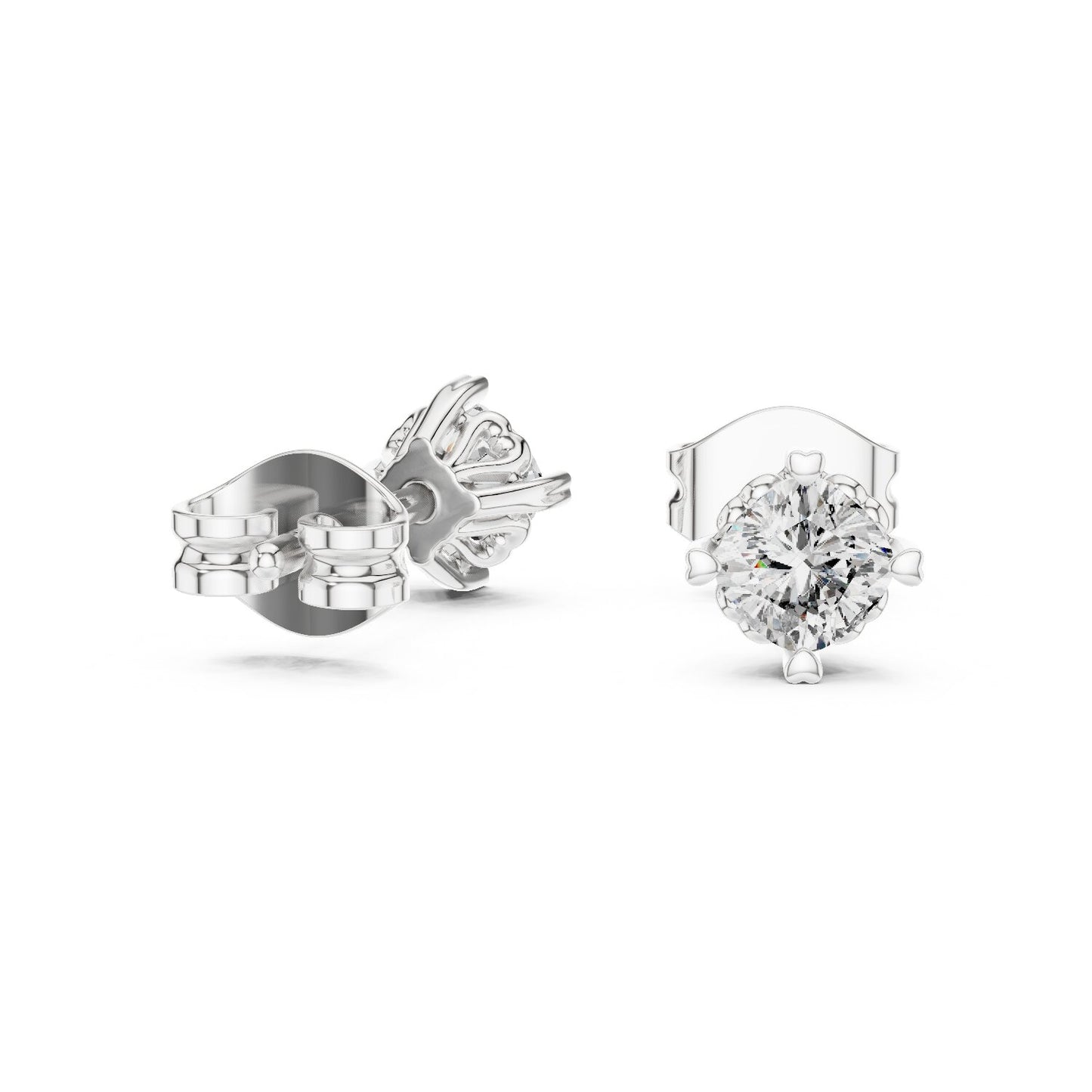 Round Stud Lab Grown Diamond Earrings
