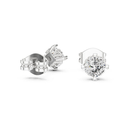 Round Stud Lab Grown Diamond Earrings