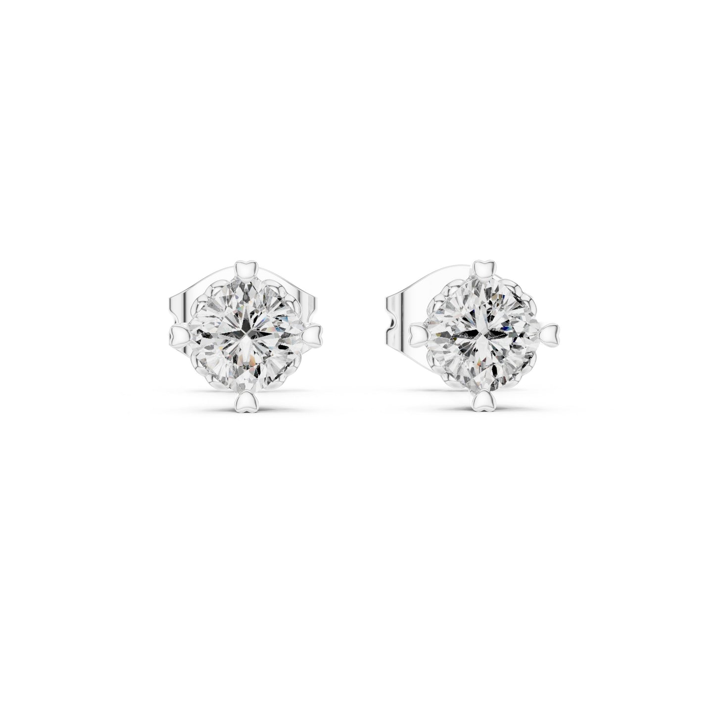 Round Stud Lab Grown Diamond Earrings