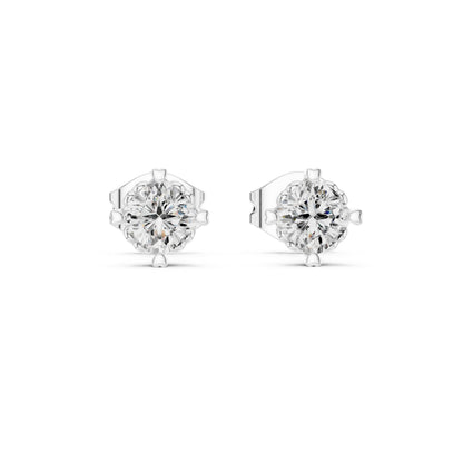 Round Stud Lab Grown Diamond Earrings