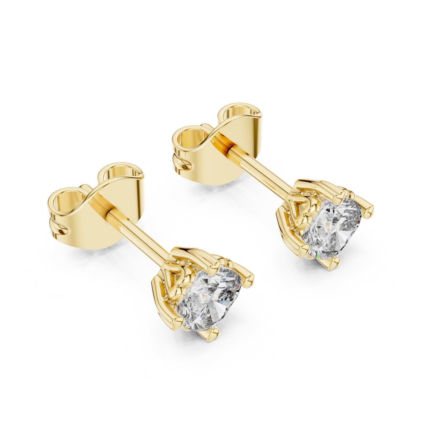 Round Stud Lab Grown Diamond Earrings