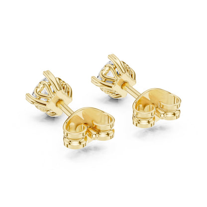 Round Stud Lab Grown Diamond Earrings