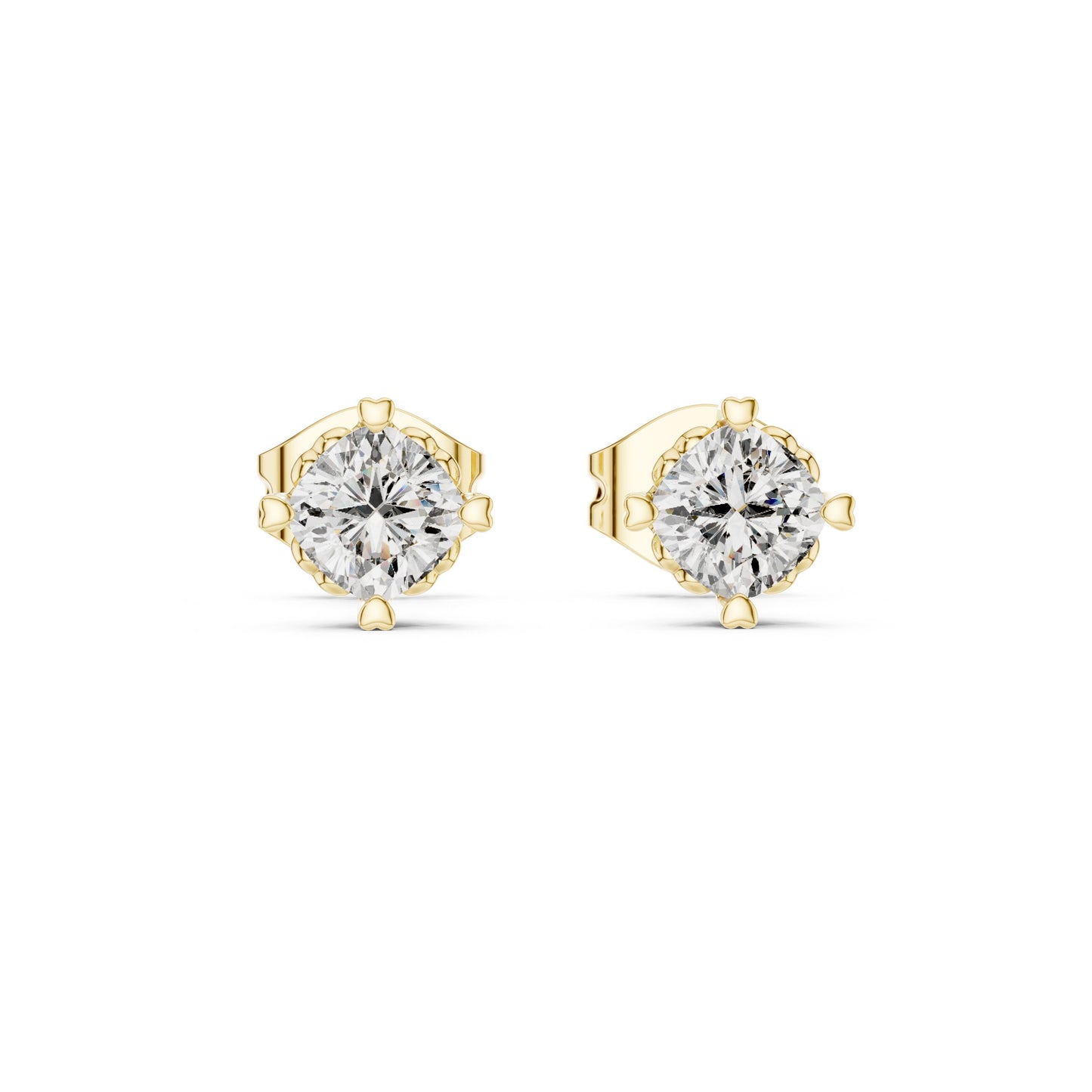 Round Stud Lab Grown Diamond Earrings