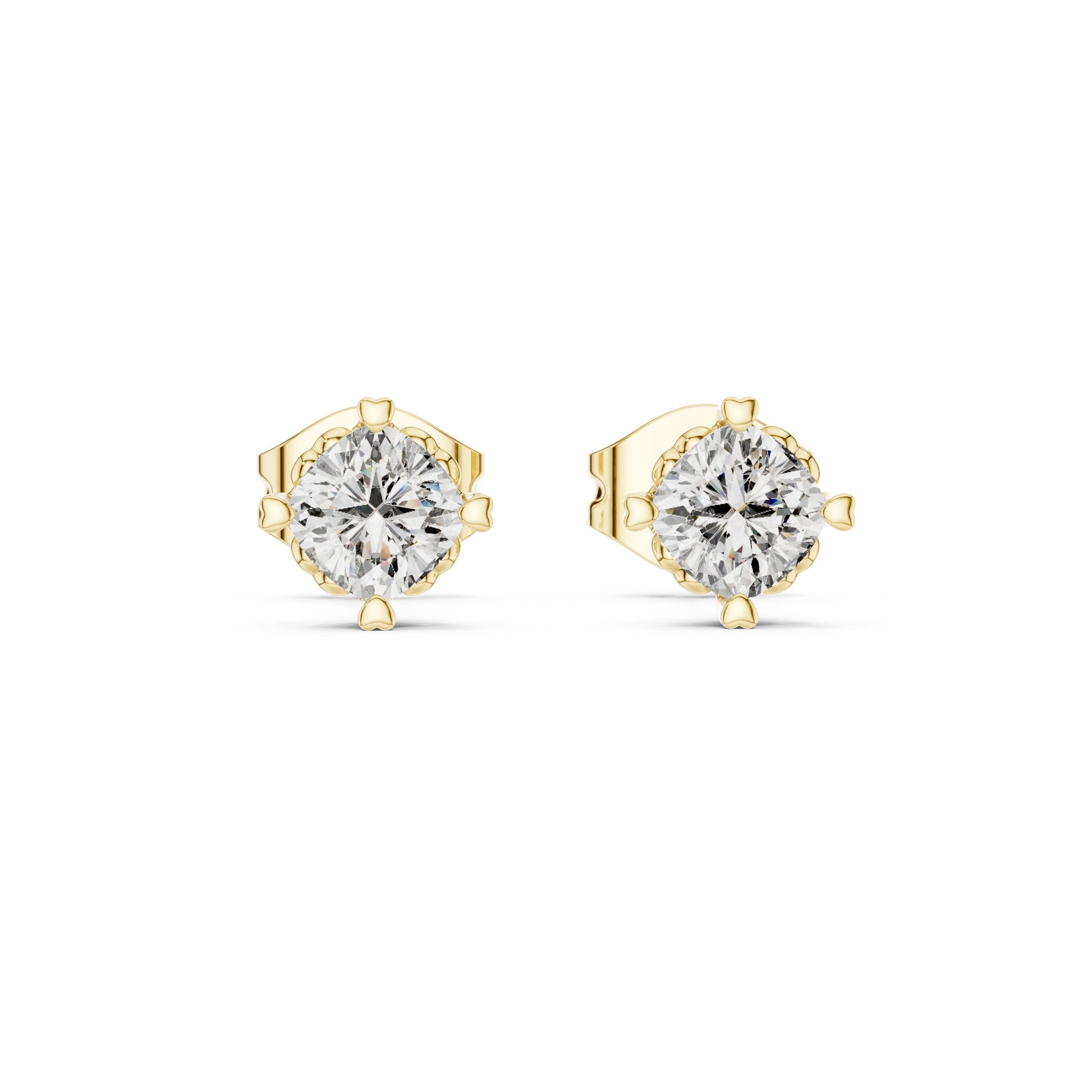 Round Stud Lab Grown Diamond Earrings