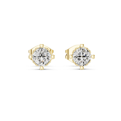 Round Stud Lab Grown Diamond Earrings