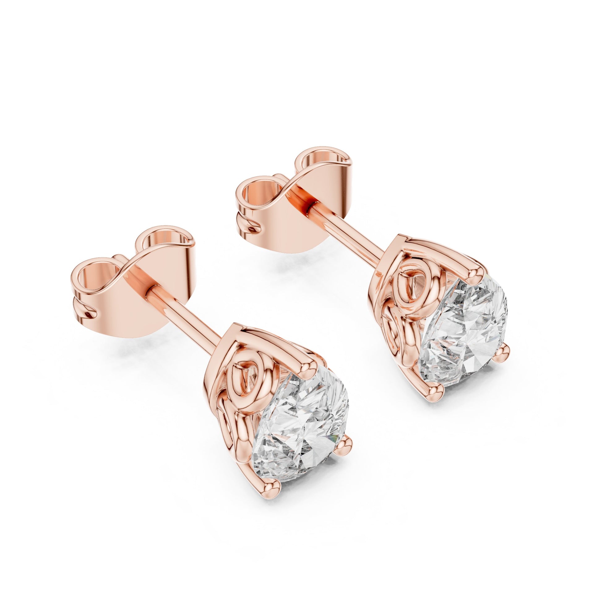 Round Stud Lab Grown Diamond Earrings