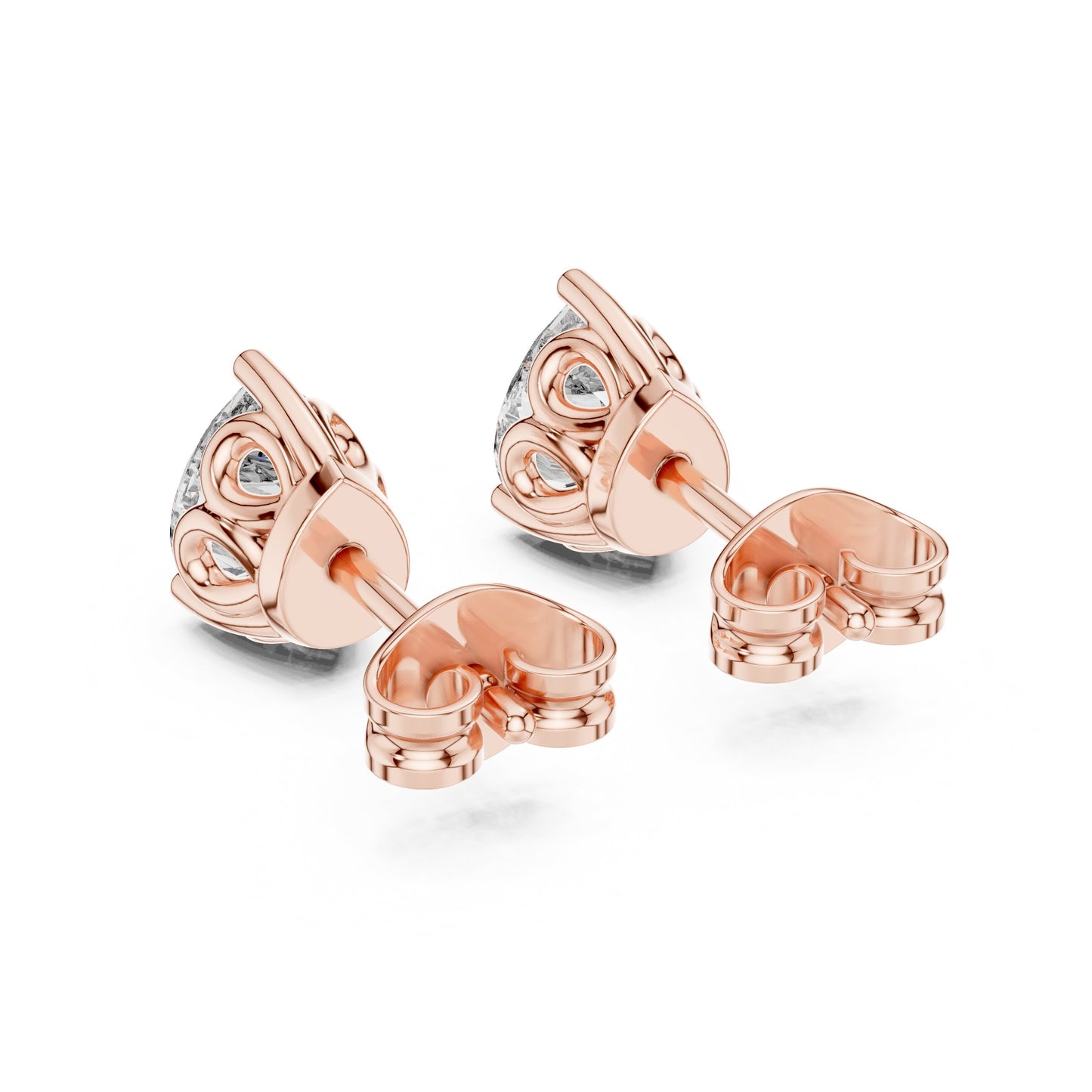 Round Stud Lab Grown Diamond Earrings