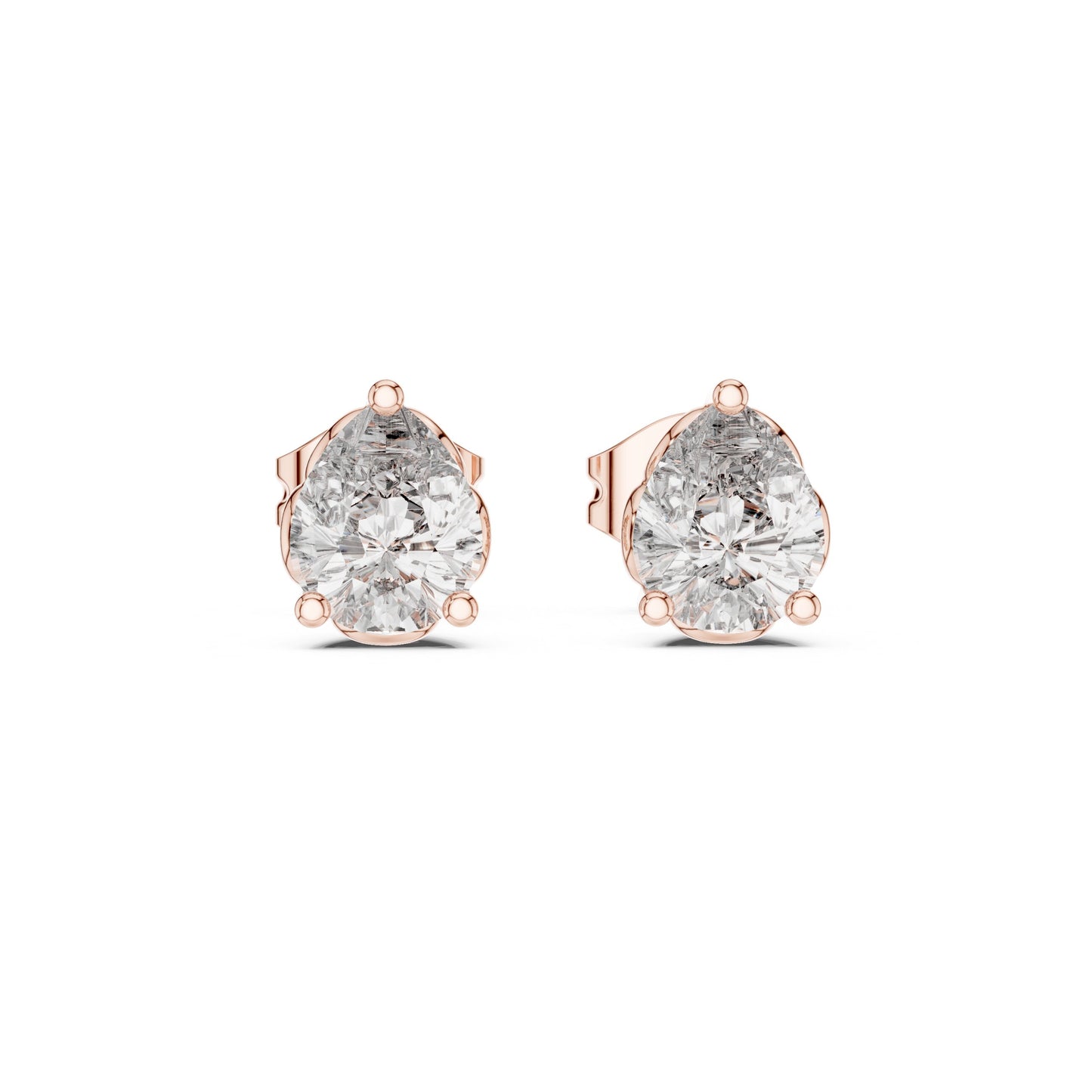 Round Stud Lab Grown Diamond Earrings