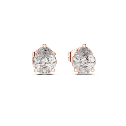 Round Stud Lab Grown Diamond Earrings