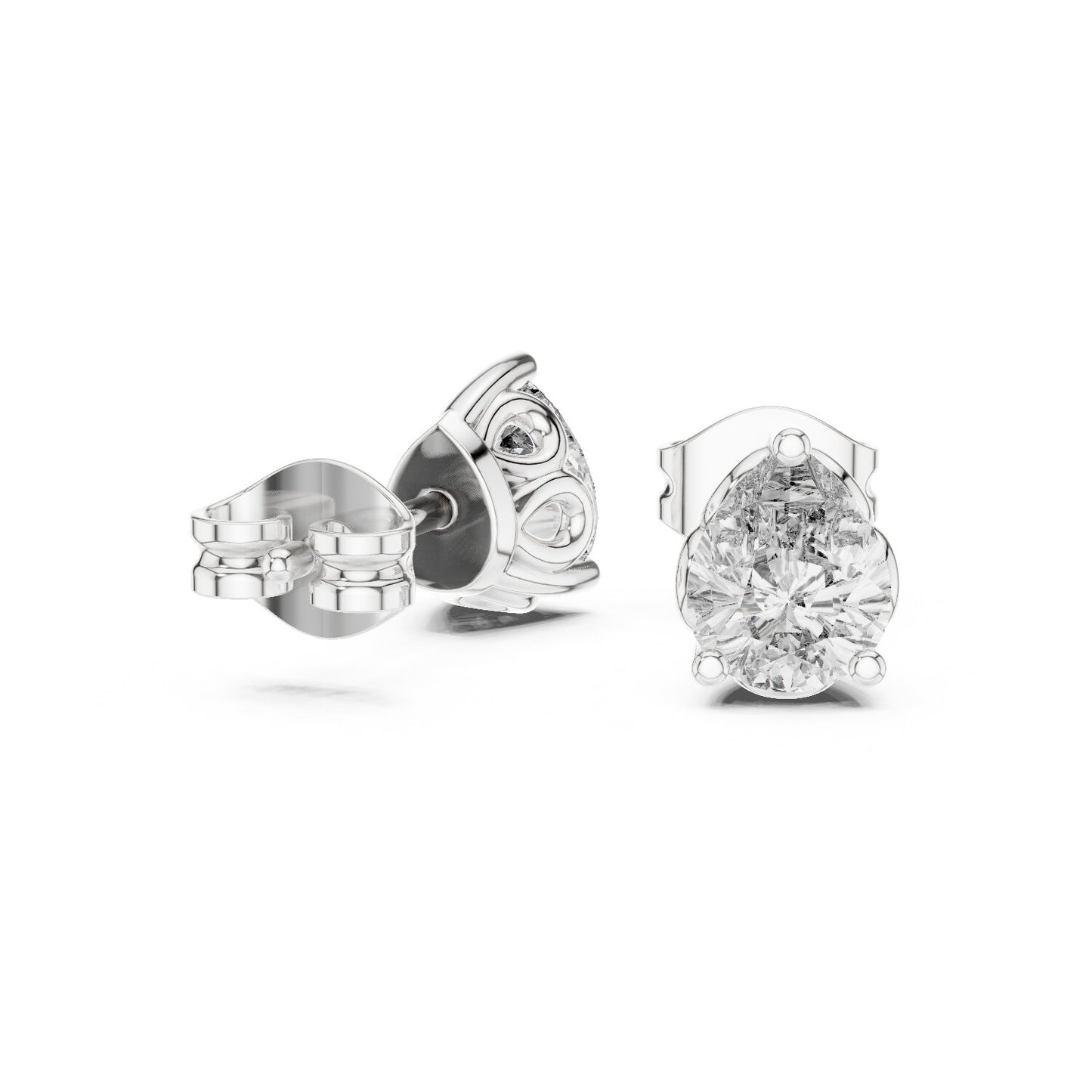 Round Stud Lab Grown Diamond Earrings