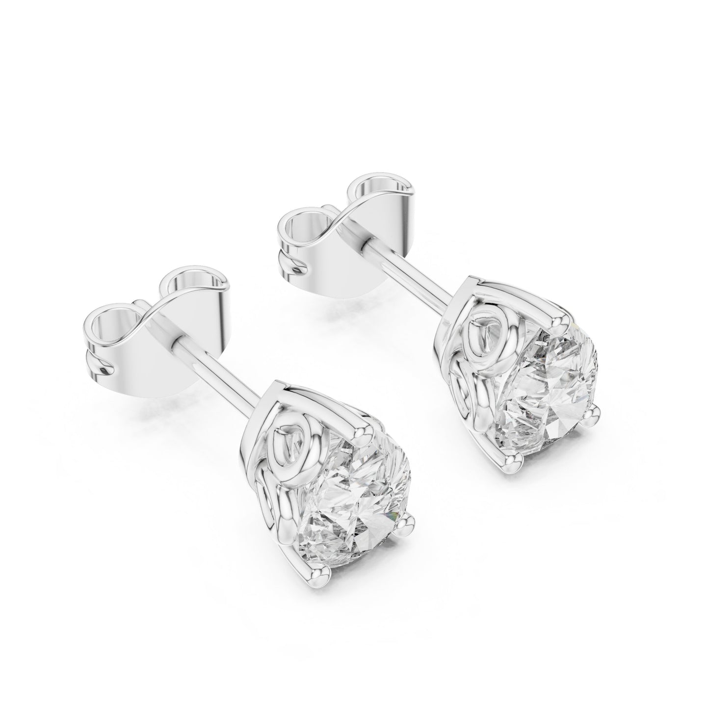 Round Stud Lab Grown Diamond Earrings