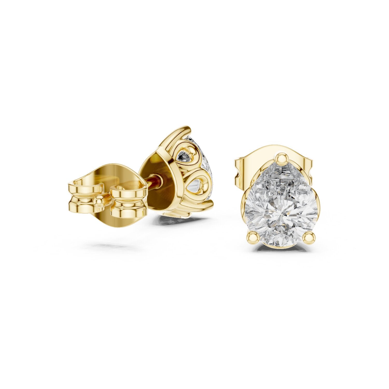 Round Stud Lab Grown Diamond Earrings