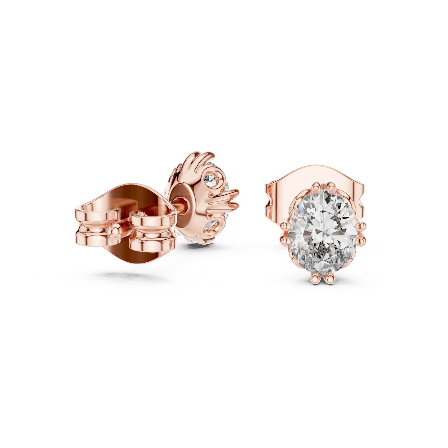 Oval Stud Lab Grown Diamond Earrings