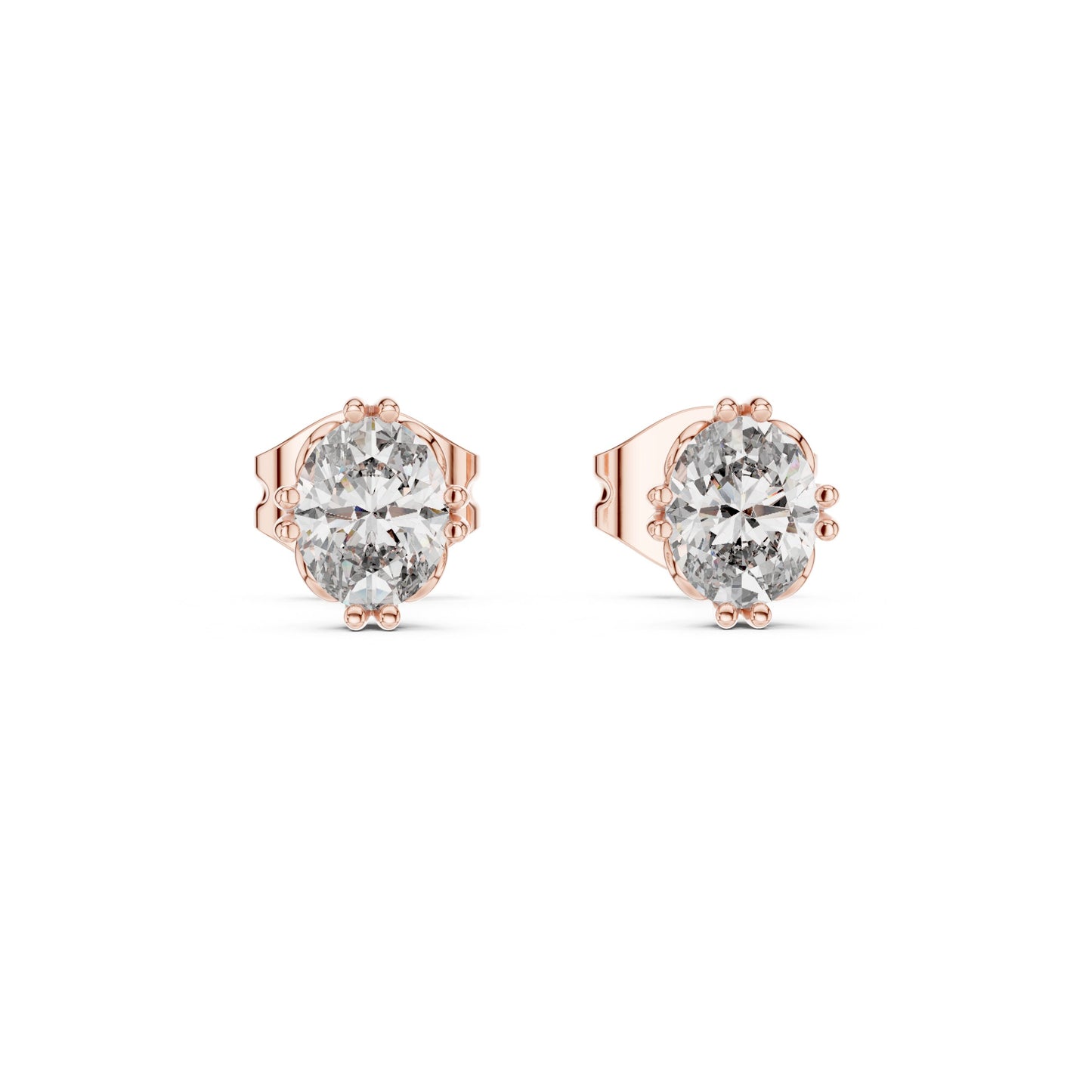 Oval Stud Lab Grown Diamond Earrings