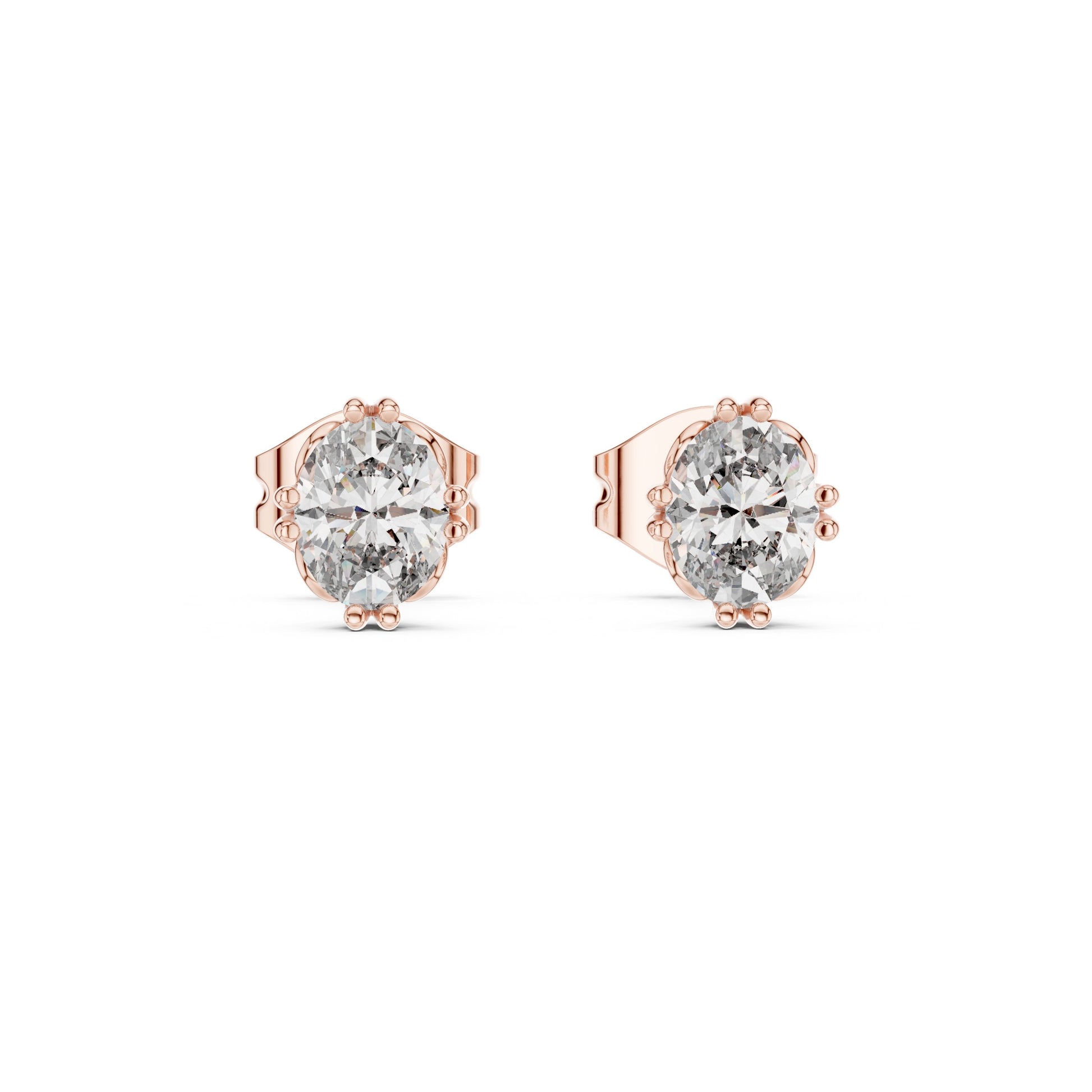 Oval Stud Lab Grown Diamond Earrings