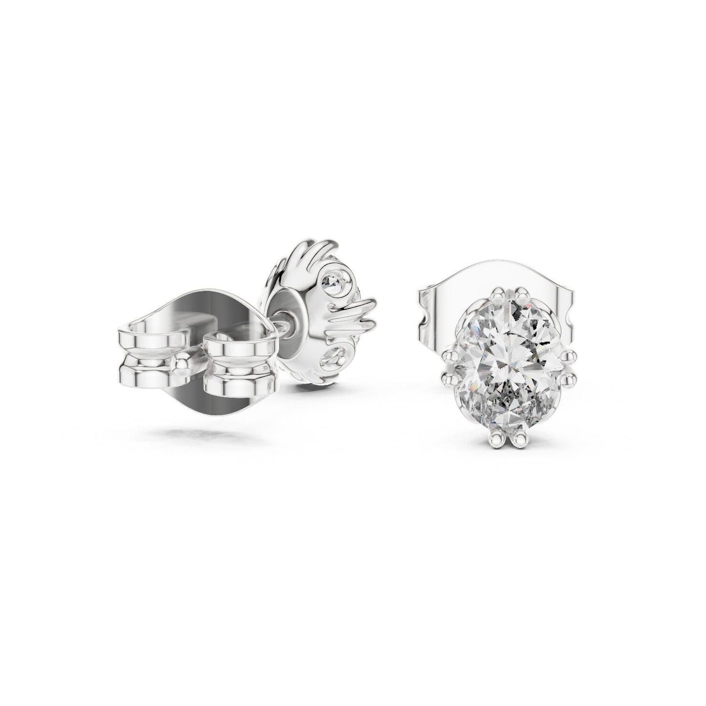 Oval Stud Lab Grown Diamond Earrings