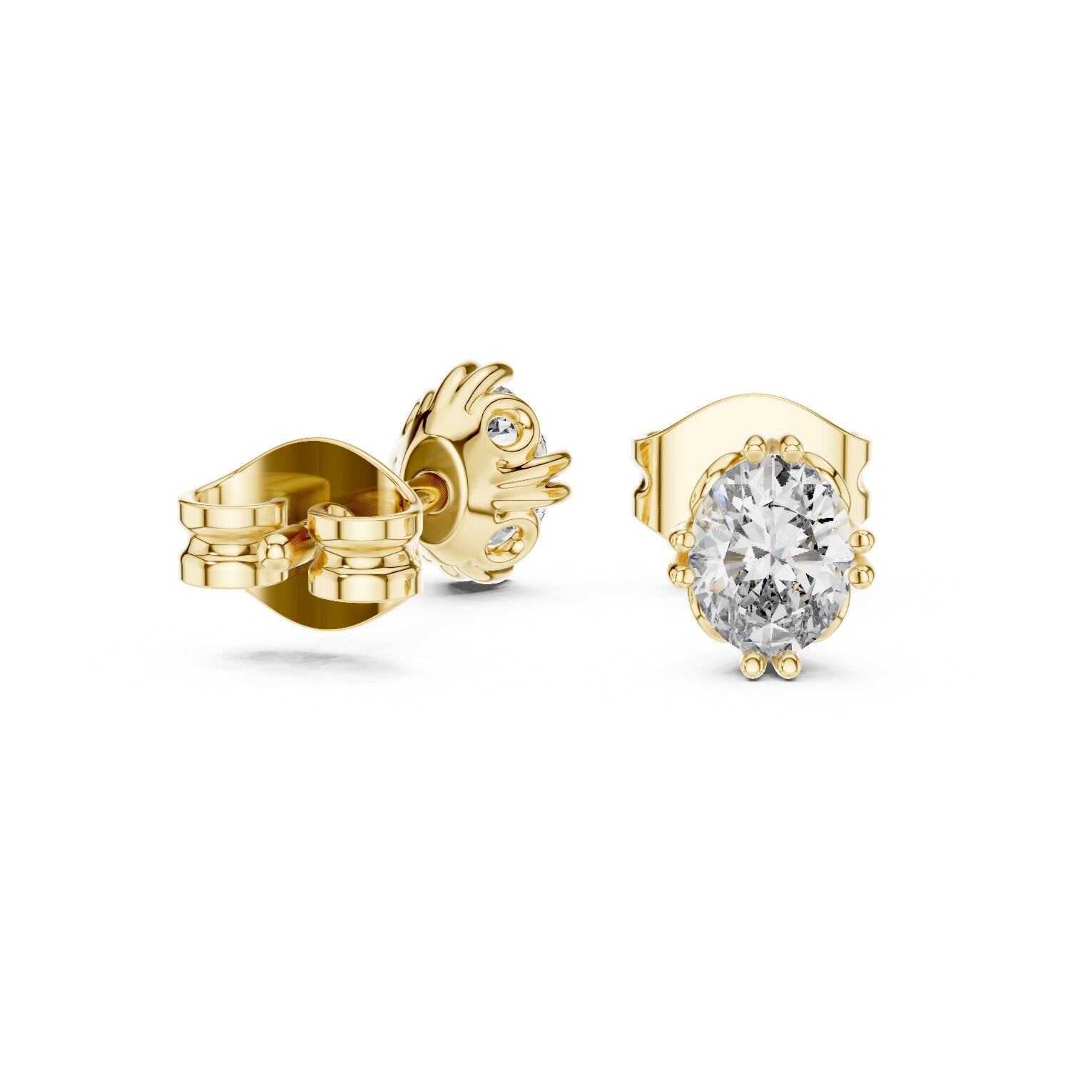 Oval Stud Lab Grown Diamond Earrings