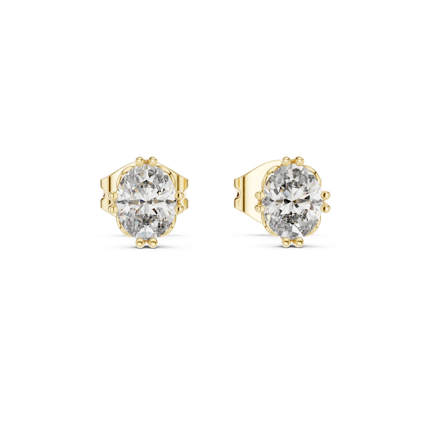 Oval Stud Lab Grown Diamond Earrings