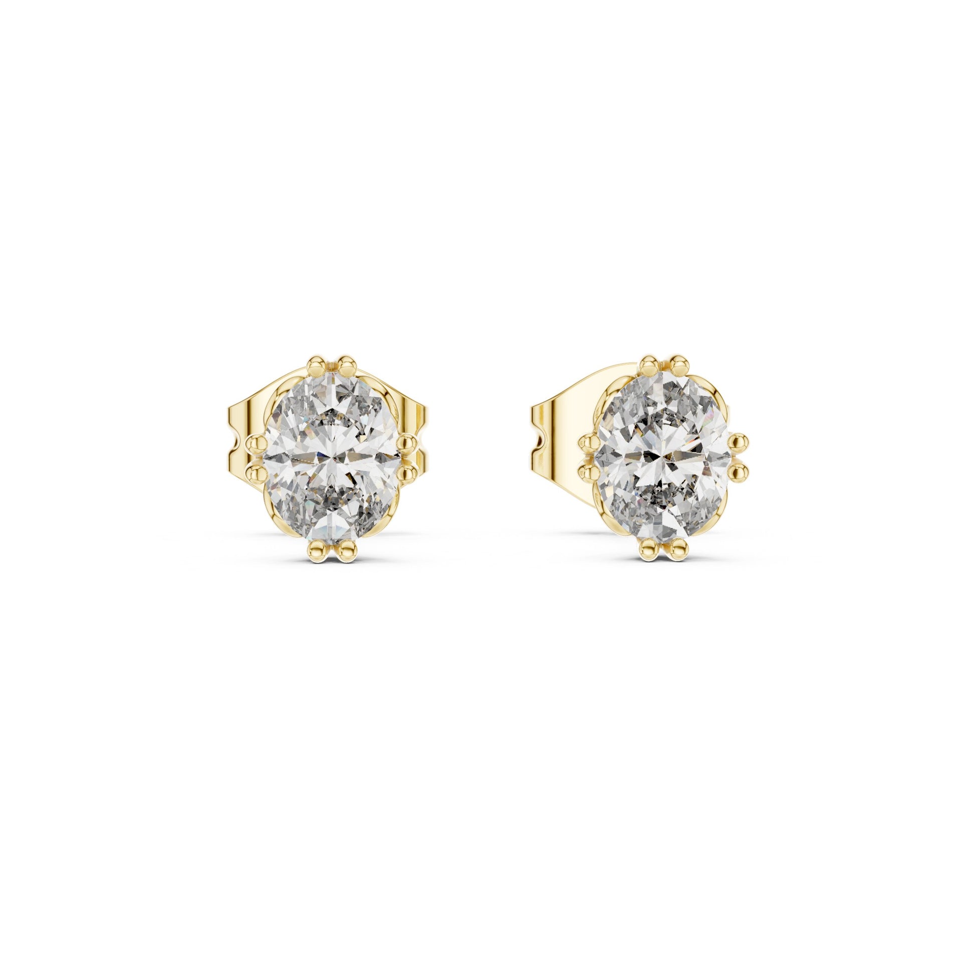 Oval Stud Lab Grown Diamond Earrings