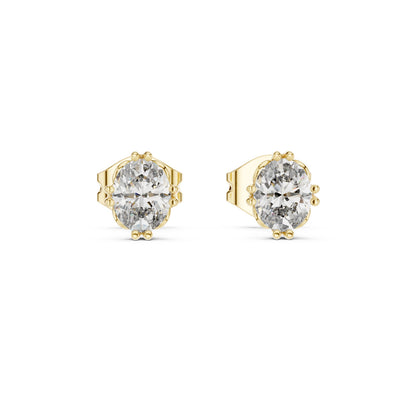 Oval Stud Lab Grown Diamond Earrings
