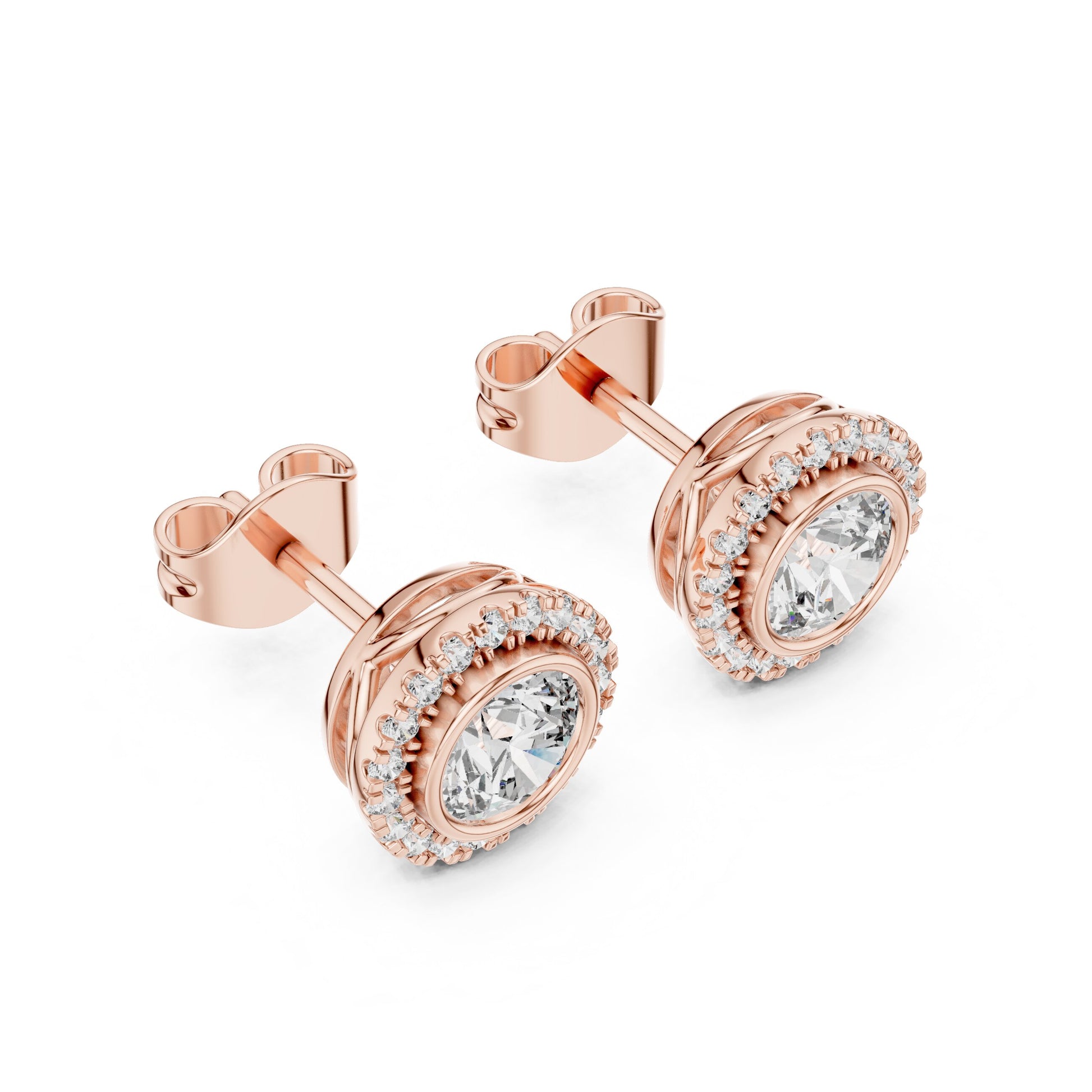 Round Stud Lab Grown Diamond Earrings