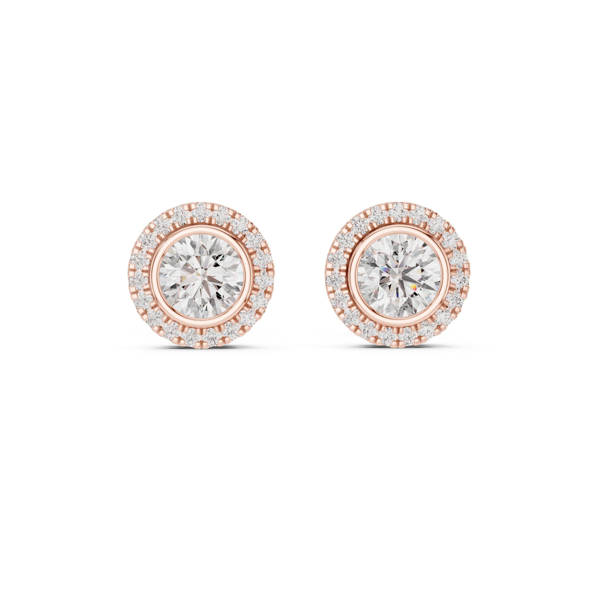Round Stud Lab Grown Diamond Earrings