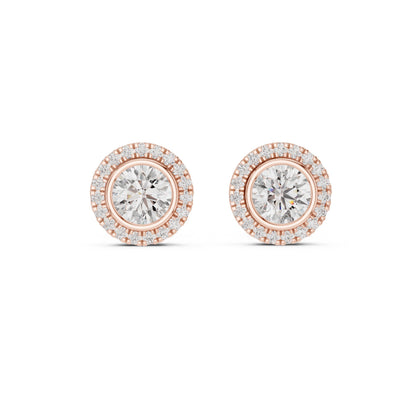 Round Stud Lab Grown Diamond Earrings