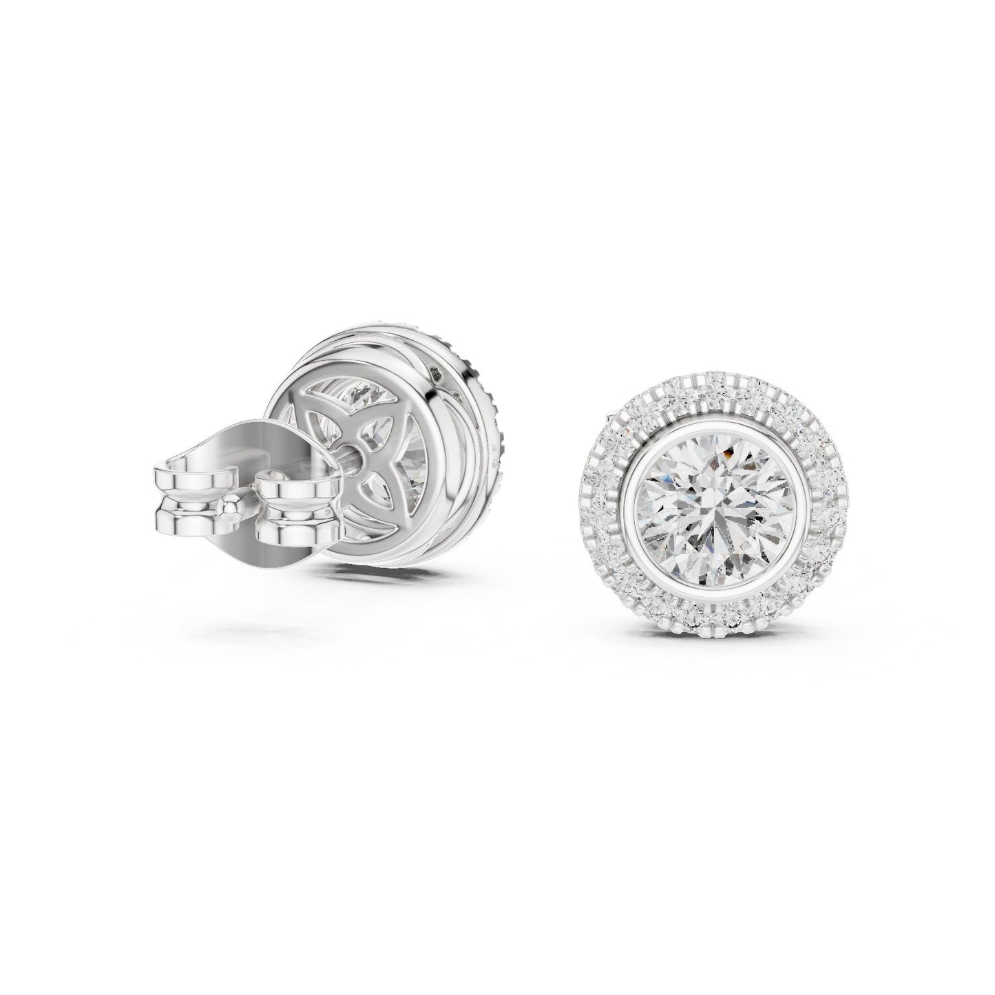 Round Stud Lab Grown Diamond Earrings