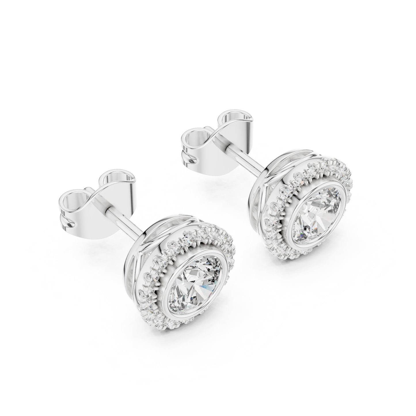 Round Stud Lab Grown Diamond Earrings