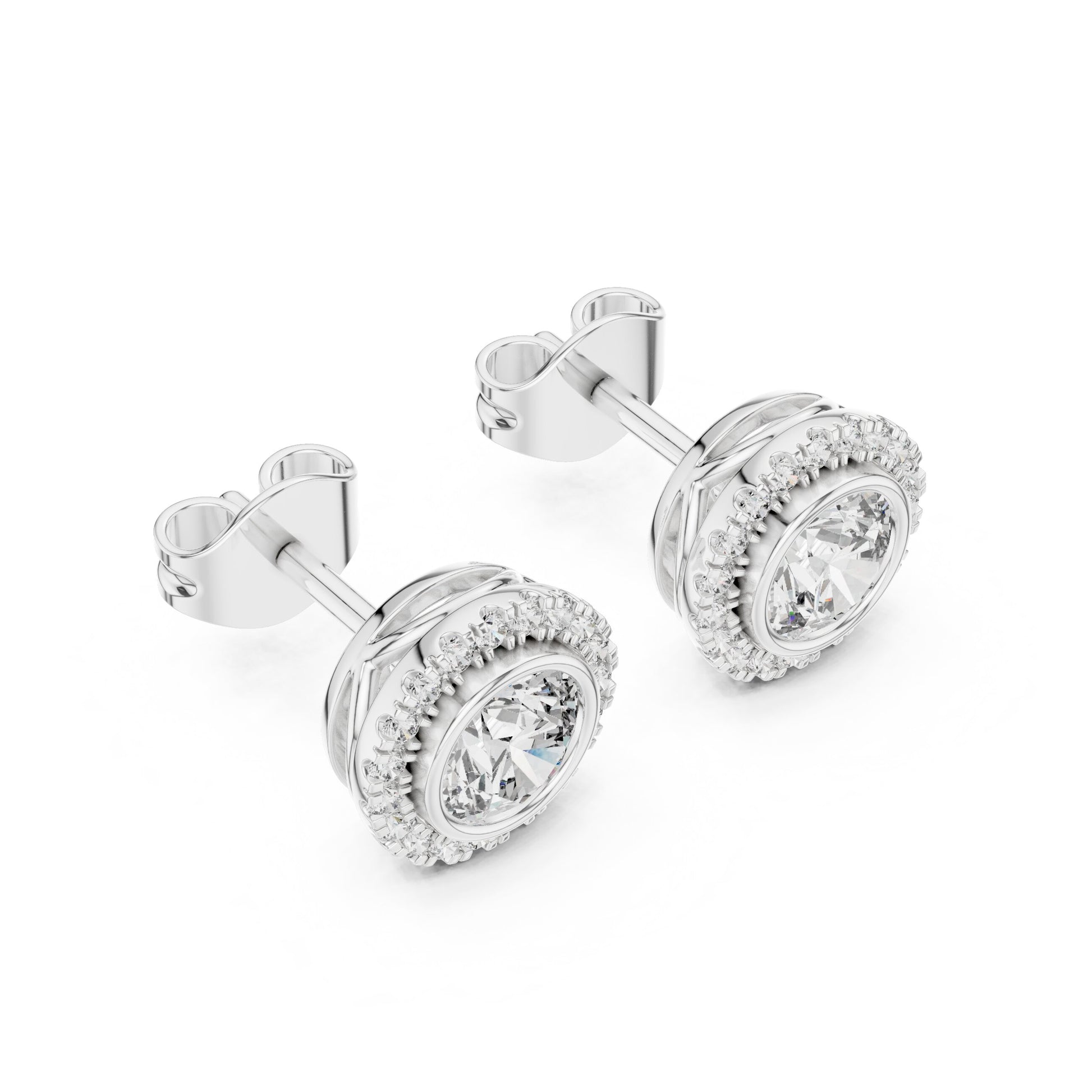 Round Stud Lab Grown Diamond Earrings