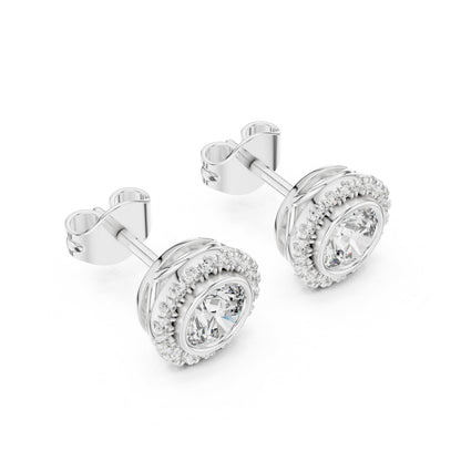 Round Stud Lab Grown Diamond Earrings