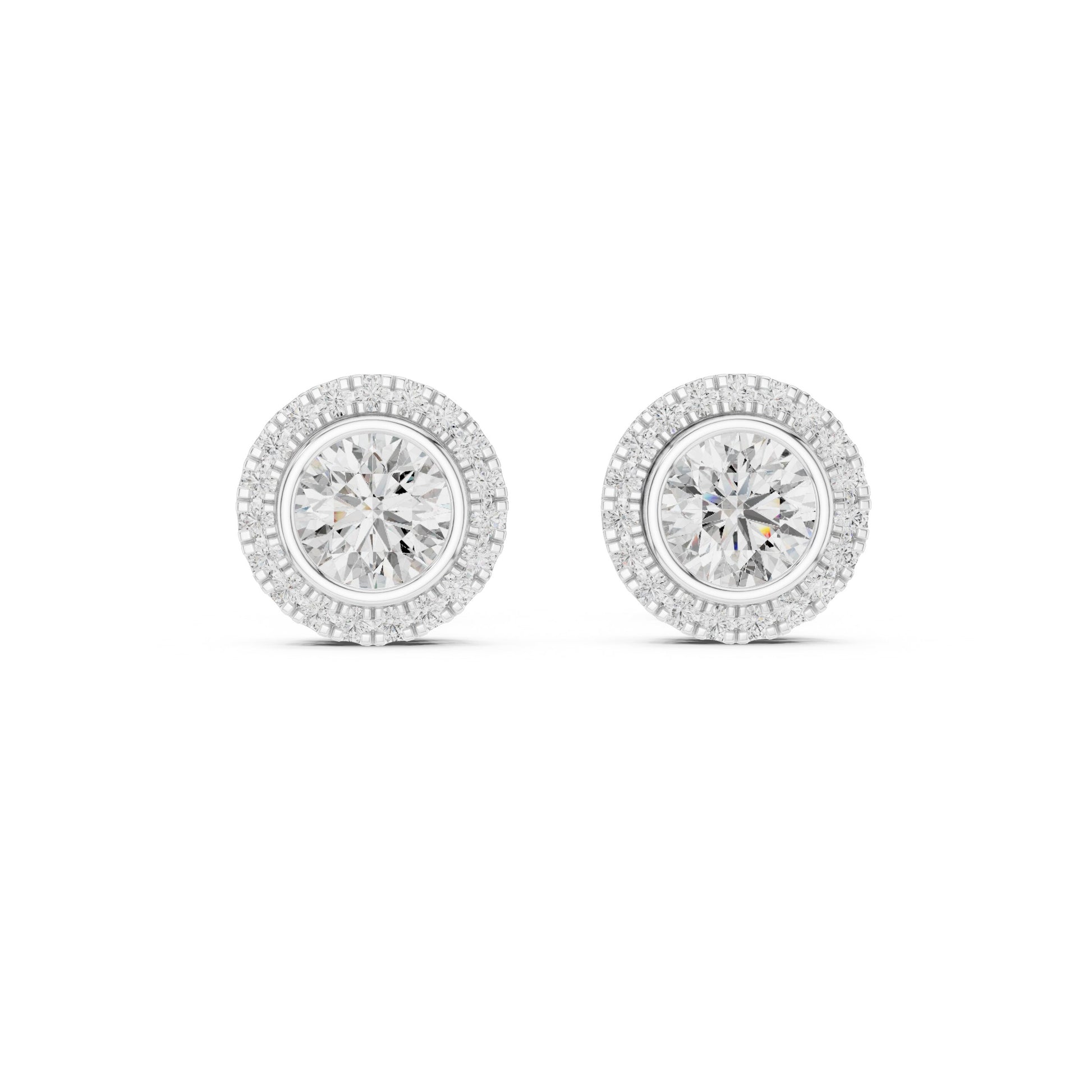 Round Stud Lab Grown Diamond Earrings