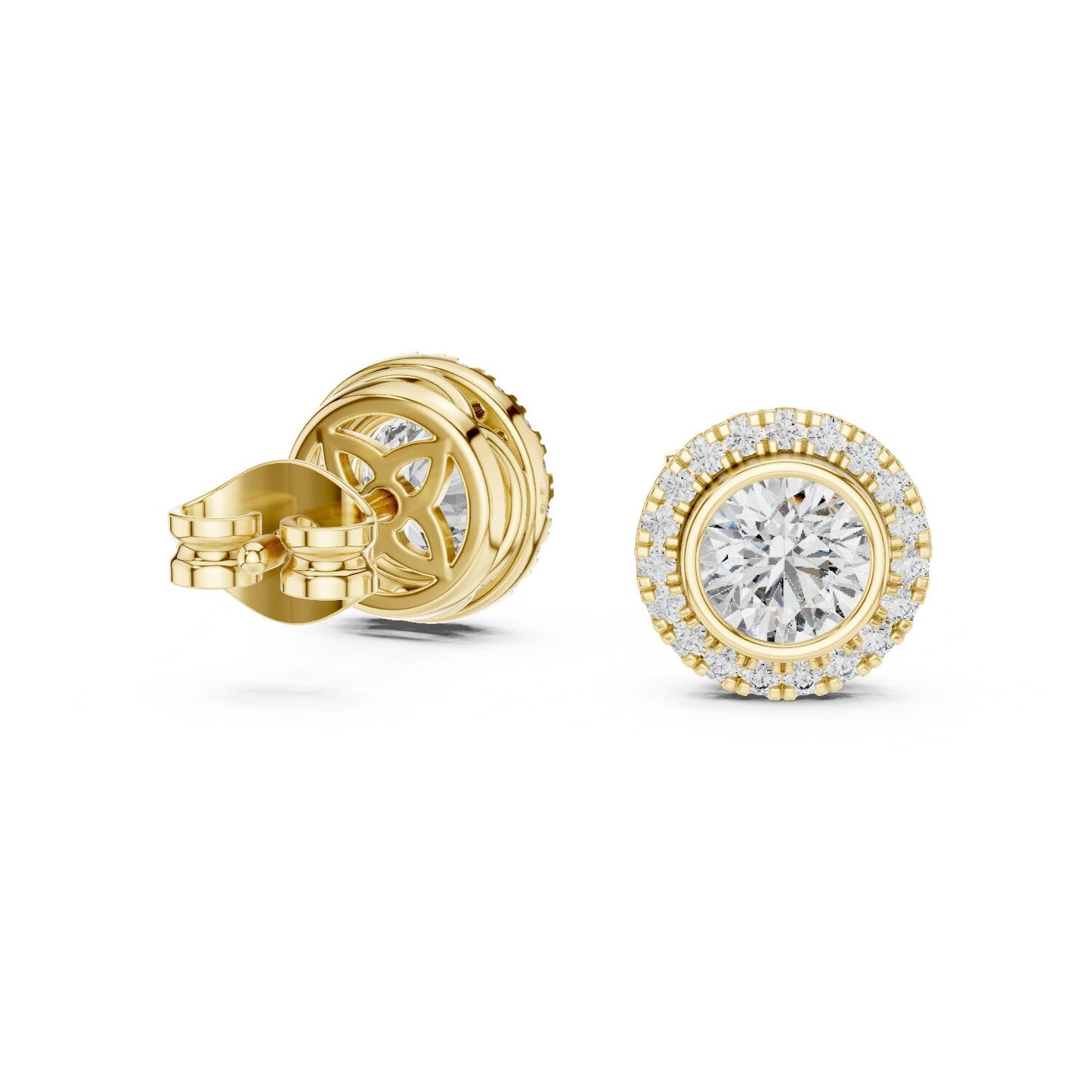 Round Stud Lab Grown Diamond Earrings