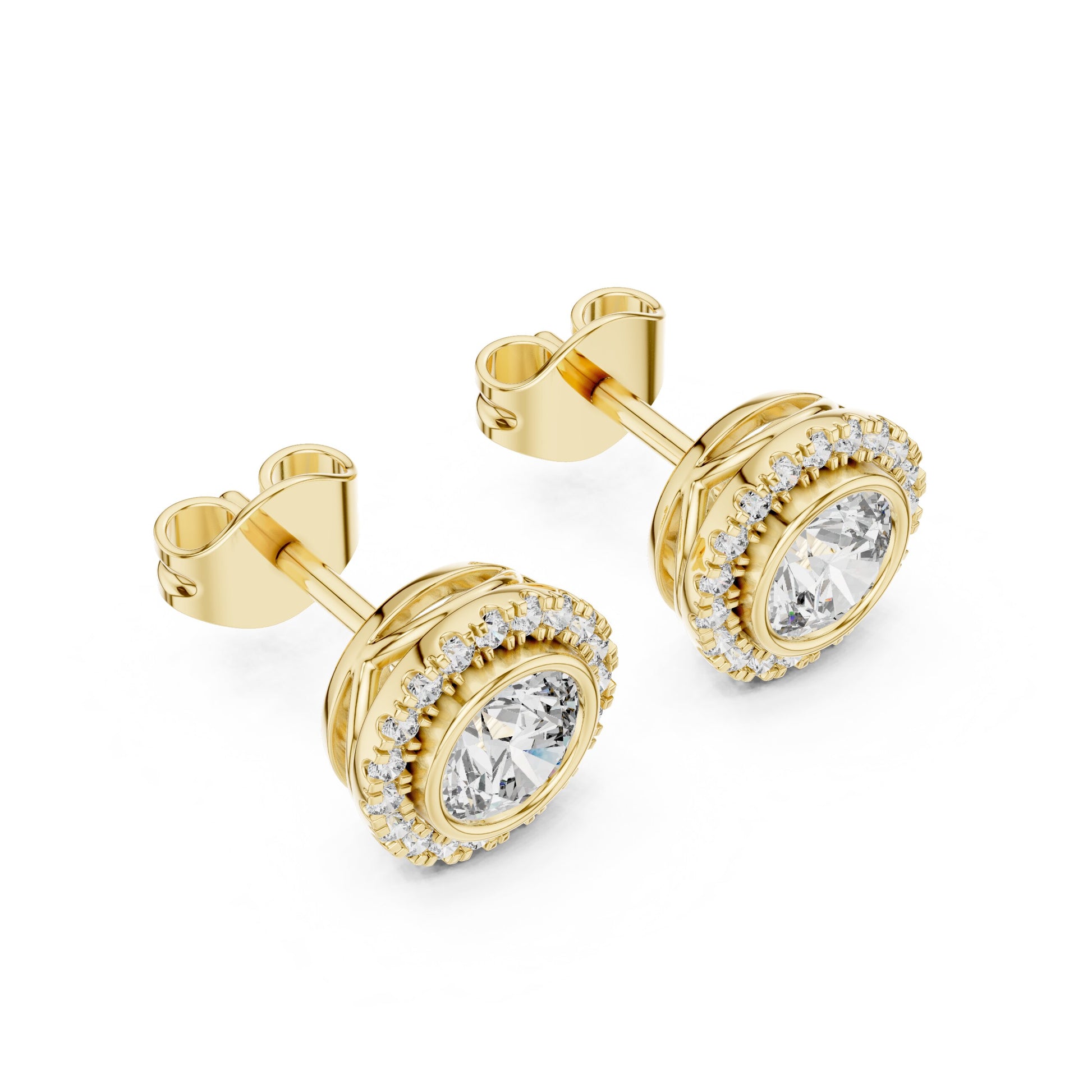 Round Stud Lab Grown Diamond Earrings