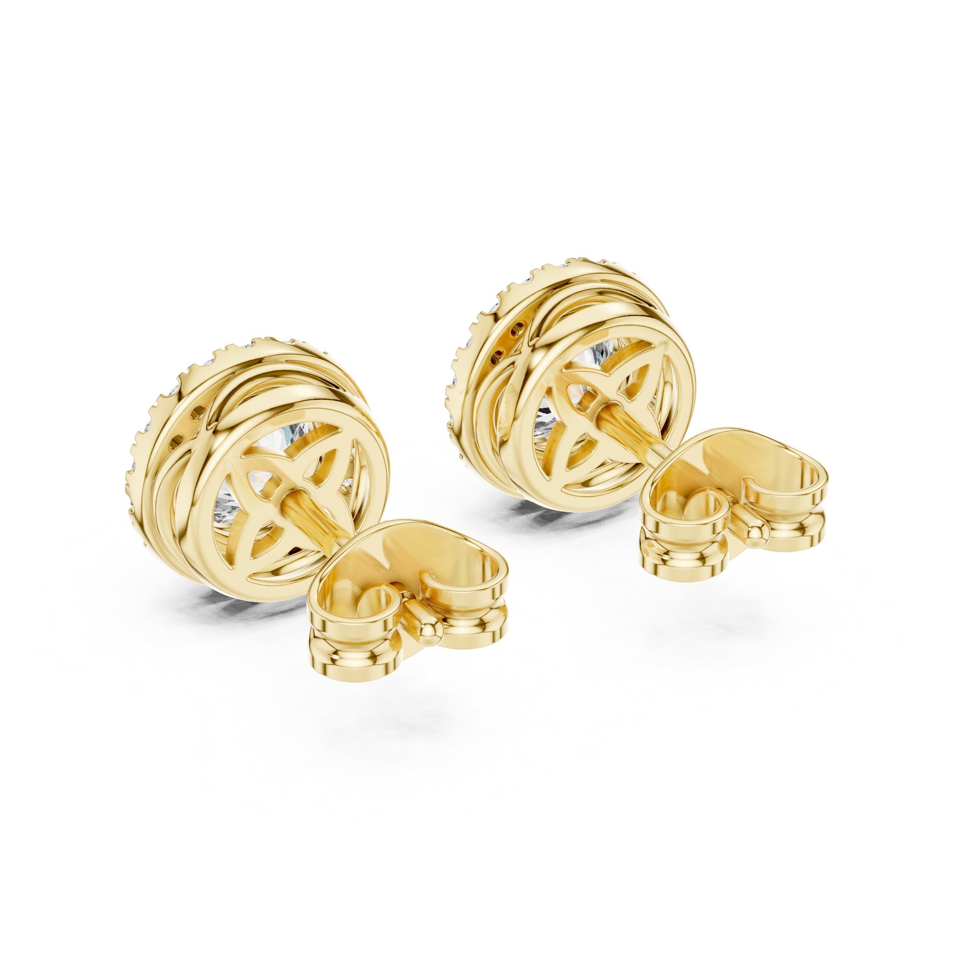 Round Stud Lab Grown Diamond Earrings
