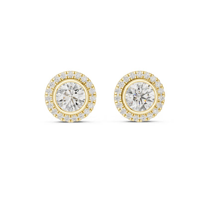 Round Stud Lab Grown Diamond Earrings