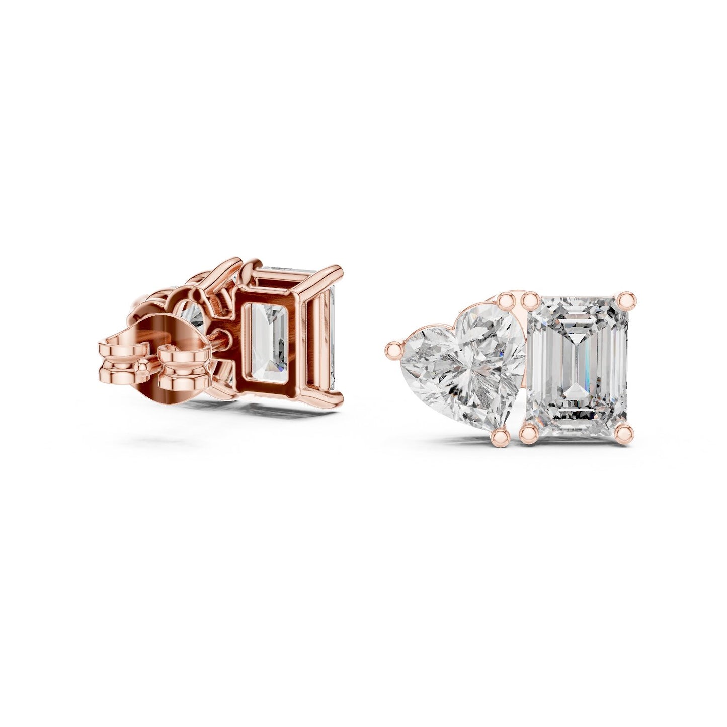 Mixed Shape Lab Grown Diamond Stud Earrings