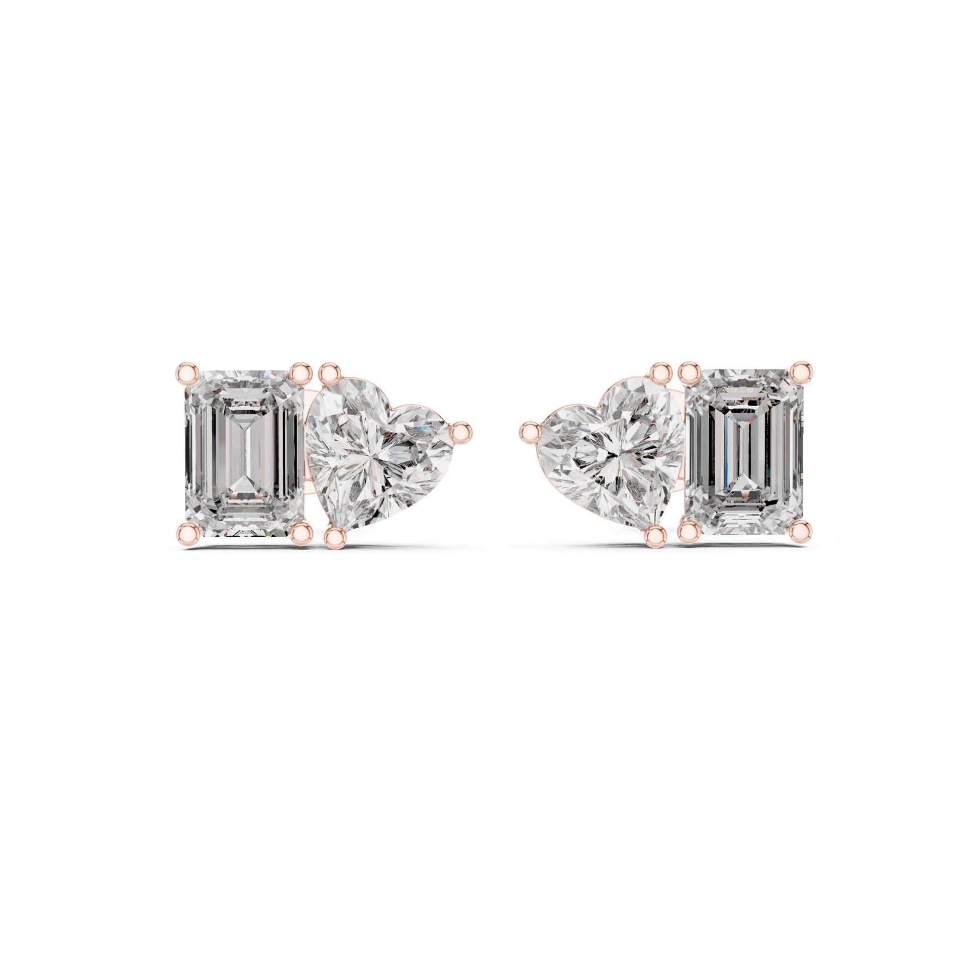 Mixed Shape Lab Grown Diamond Stud Earrings
