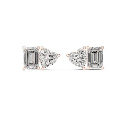 Mixed Shape Lab Grown Diamond Stud Earrings