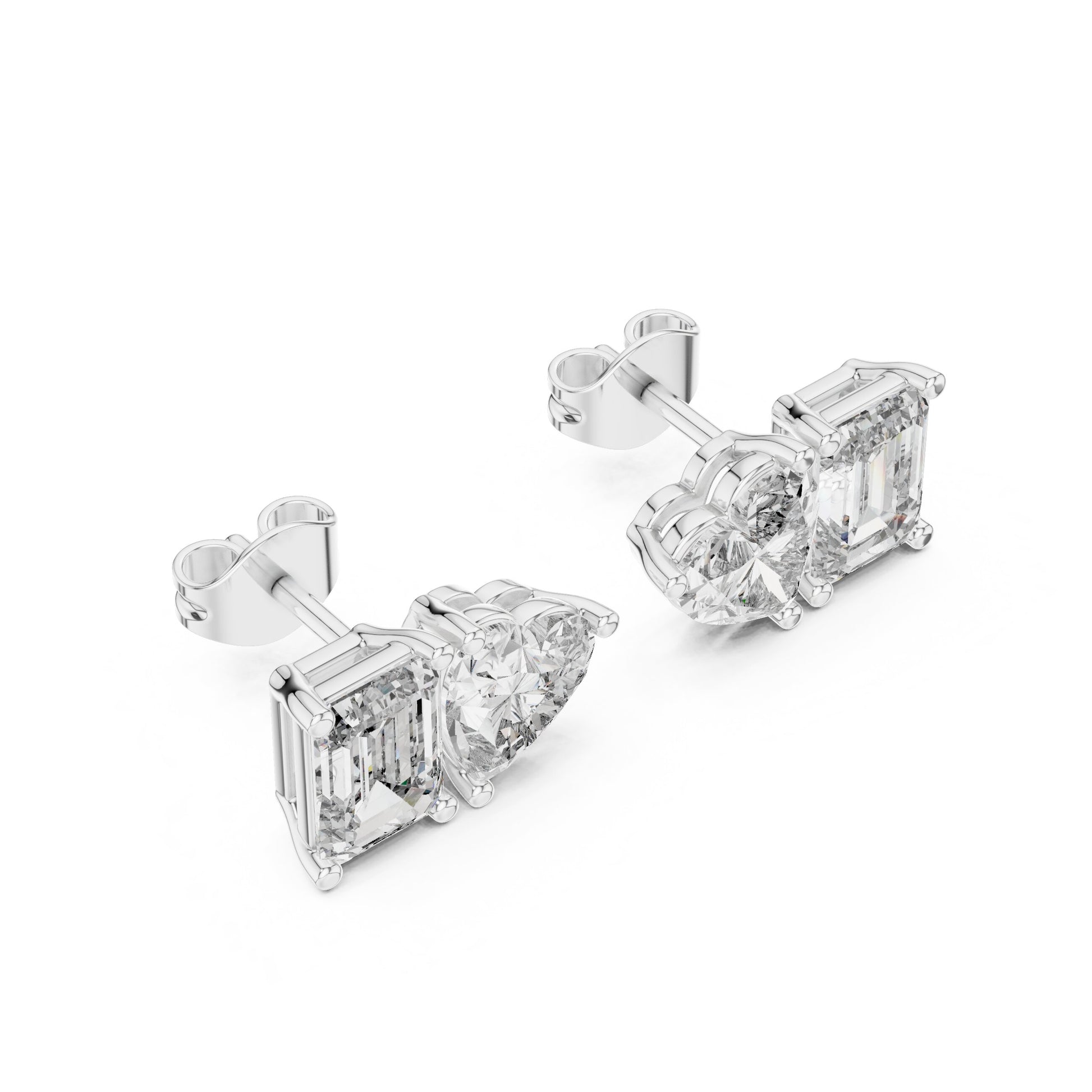 Mixed Shape Lab Grown Diamond Stud Earrings