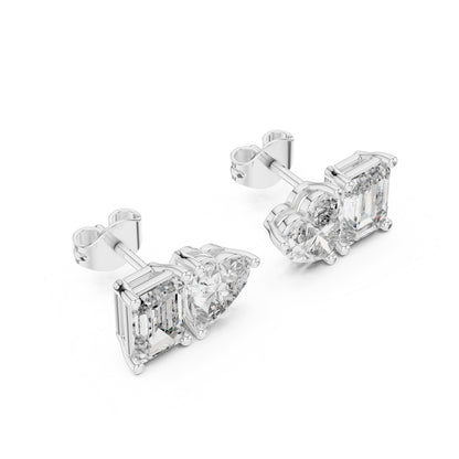 Mixed Shape Lab Grown Diamond Stud Earrings