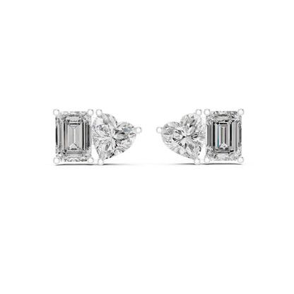 Mixed Shape Lab Grown Diamond Stud Earrings