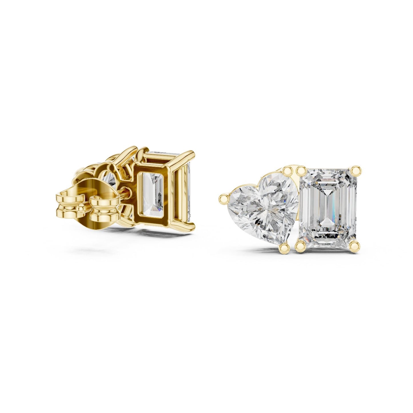 Mixed Shape Lab Grown Diamond Stud Earrings
