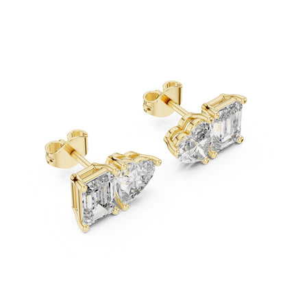 Mixed Shape Lab Grown Diamond Stud Earrings