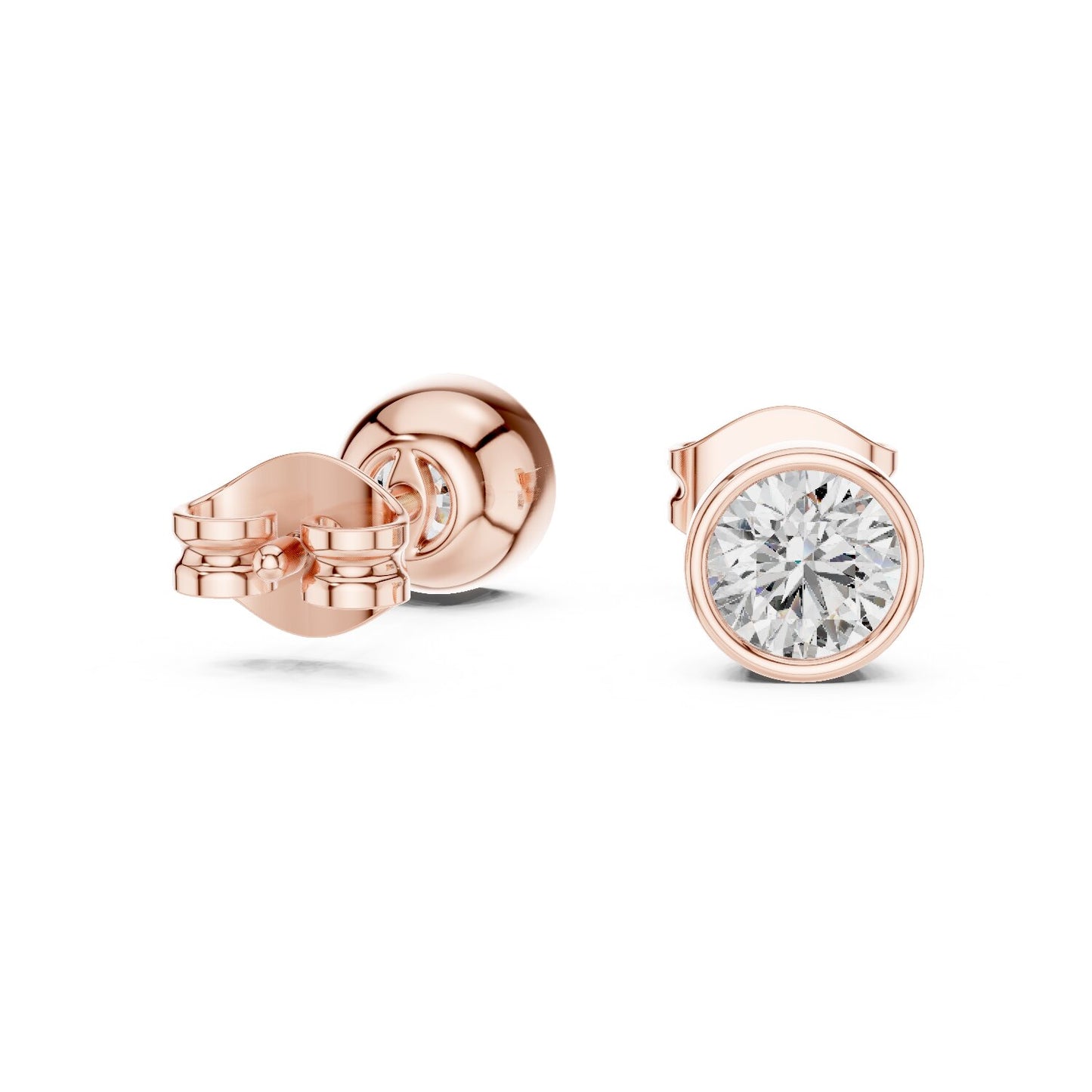 Round Stud Lab Grown Diamond Earrings